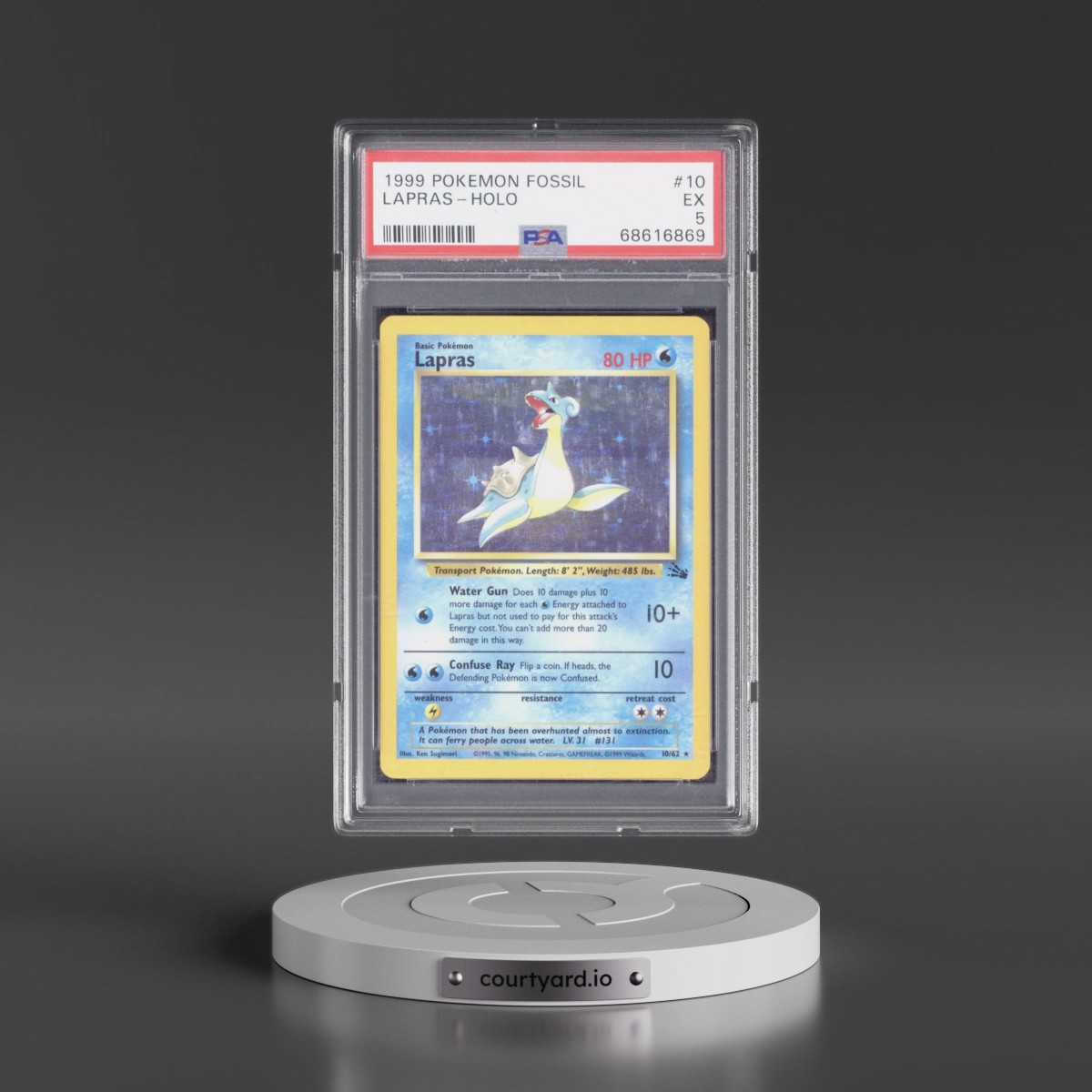 1999 Pokémon Fossil #10 Lapras - Holo (PSA 5 EX)