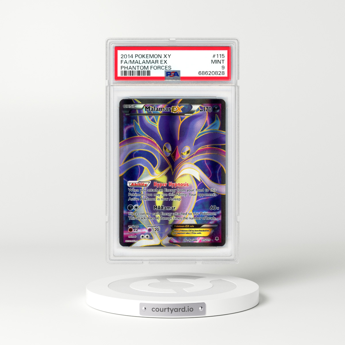 2014 Phantom Forces #115 Malamar EX - Full Art Holo (PSA 9 MINT)