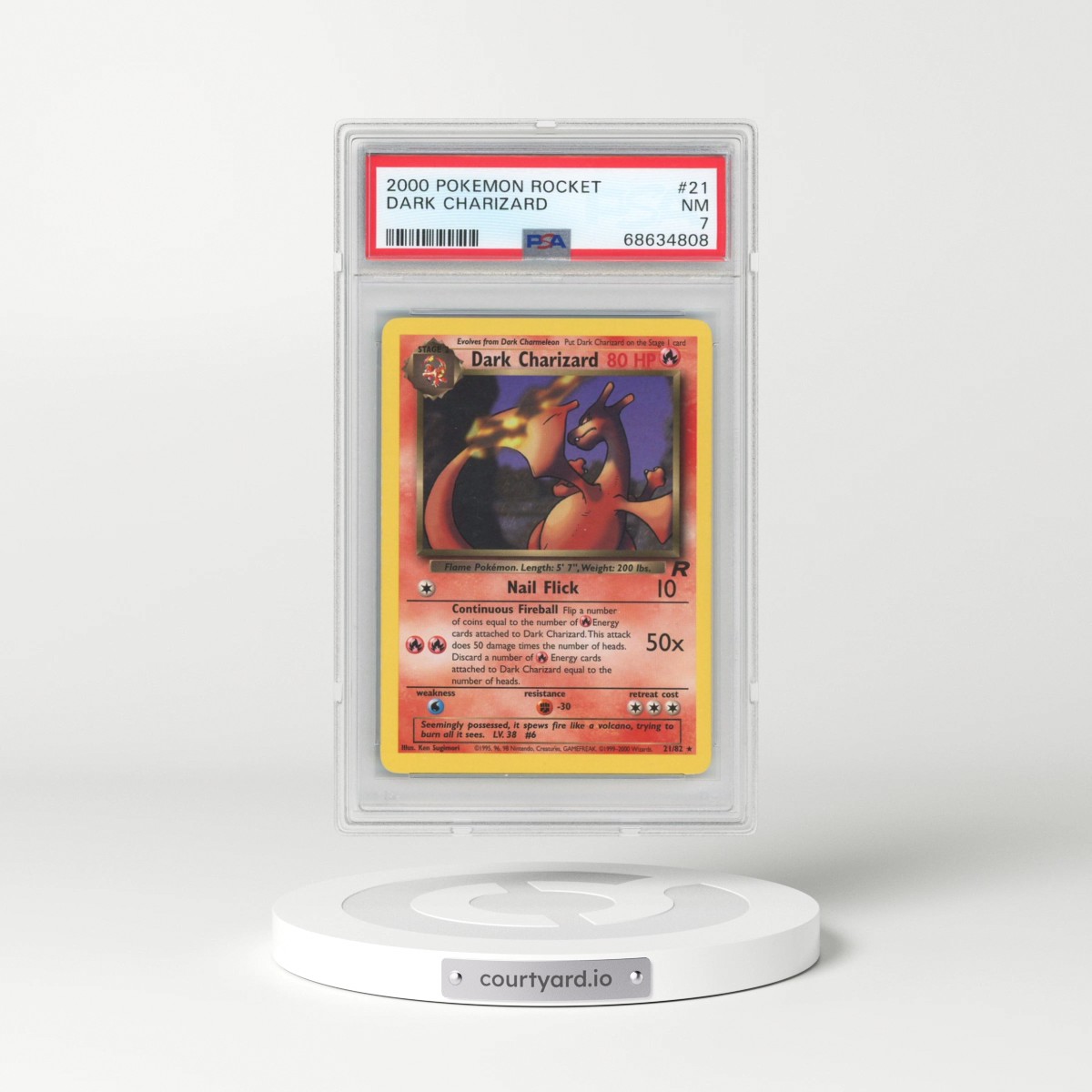 2000 Pokémon Rocket #21 Dark Charizard (PSA 7 NM)