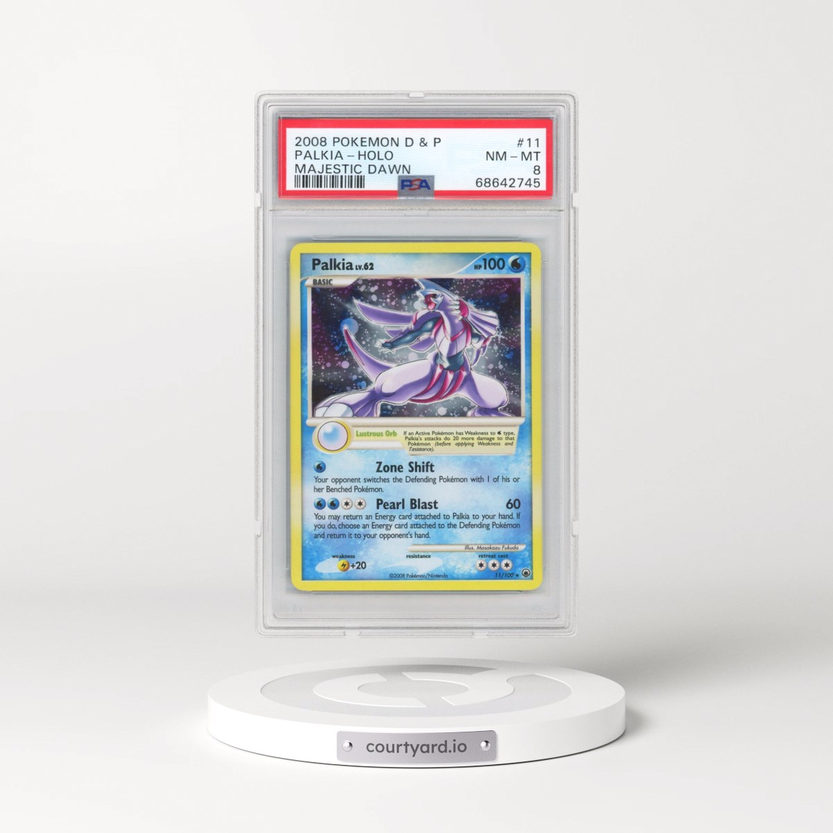 2008 Pokémon Diamond & Pearl Majestic Dawn #11 Palkia - Holo (PSA 8 NM-MT)