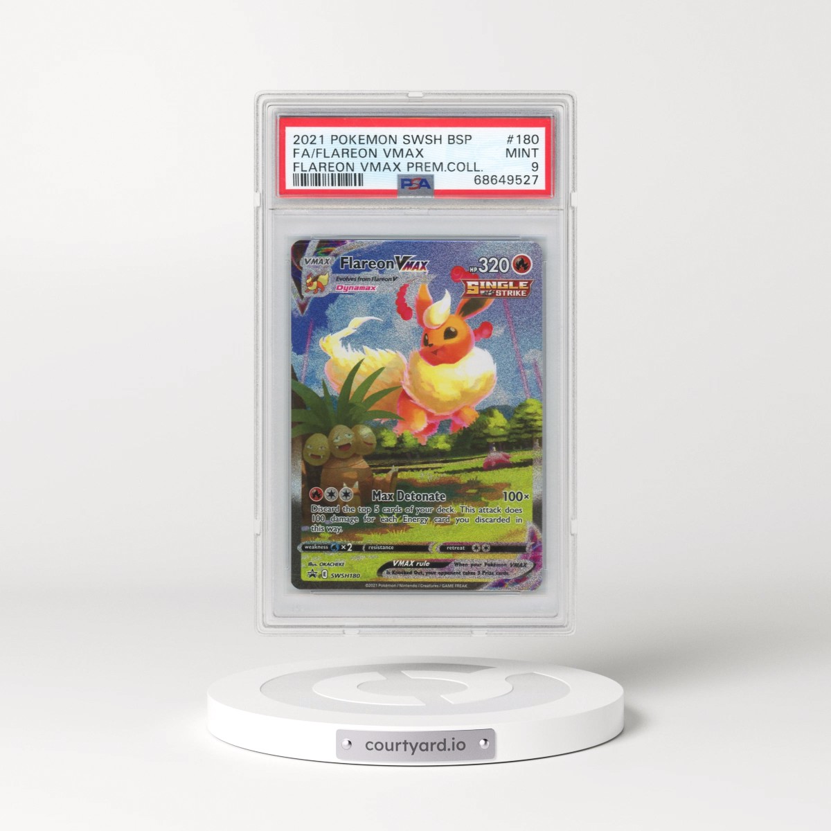 2021 Pokémon Swsh Black Star Promo #180 Flareon Vmax - Full Art Flareon Vmax Premium Collection (PSA 9 MINT)