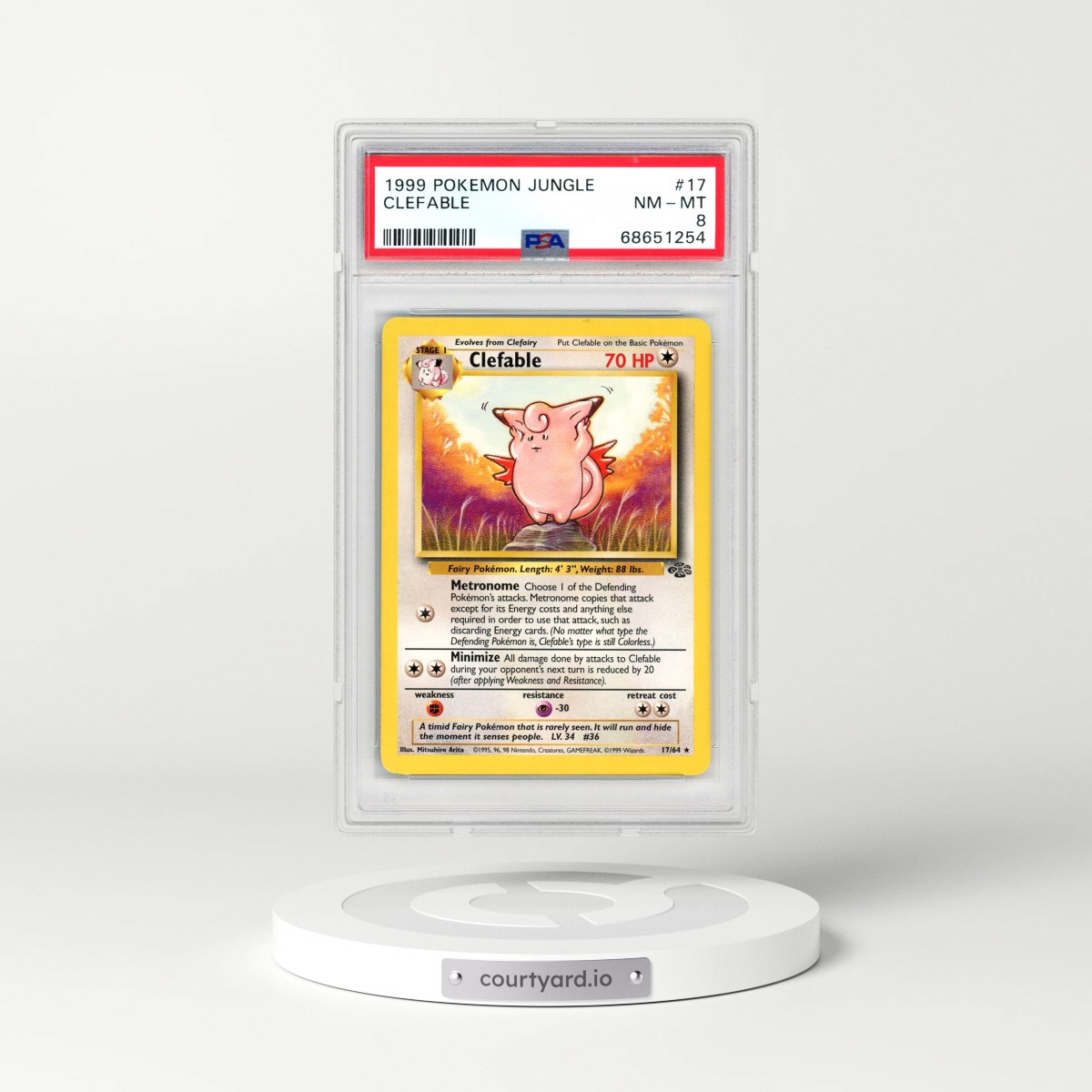 1999 Pokémon Jungle #17 Clefable (PSA 8 NM-MT)
