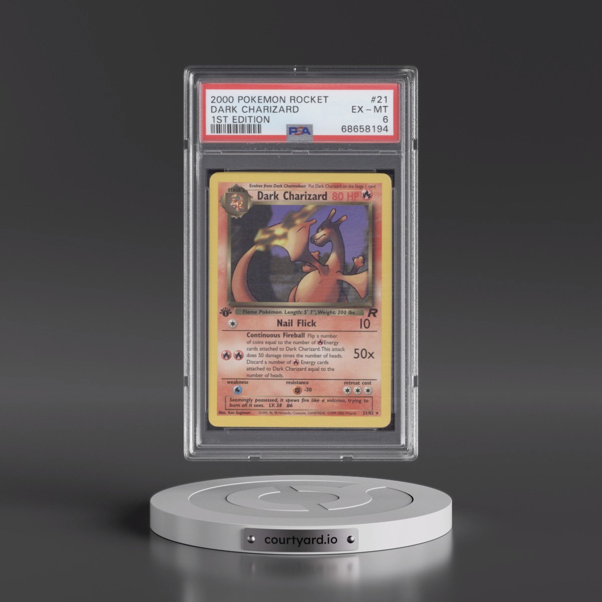 2000 Pokémon Rocket Dark Charizard - 1st Edition #21 PSA 6