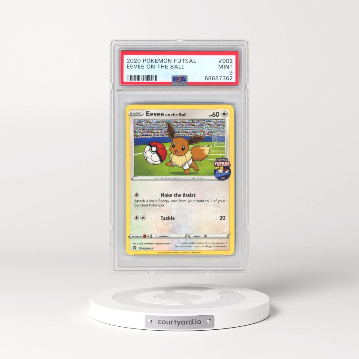 2020 Pokémon Futsal #002 Eevee on the Ball (PSA 9 MINT)