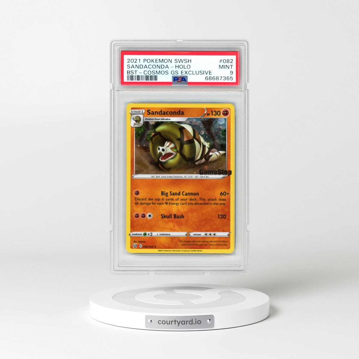 2021 Pokémon Sword & Shield Battle Styles #082 Sandaconda - Holo Cosmos Gamestop Exclusive (PSA 9 MINT)