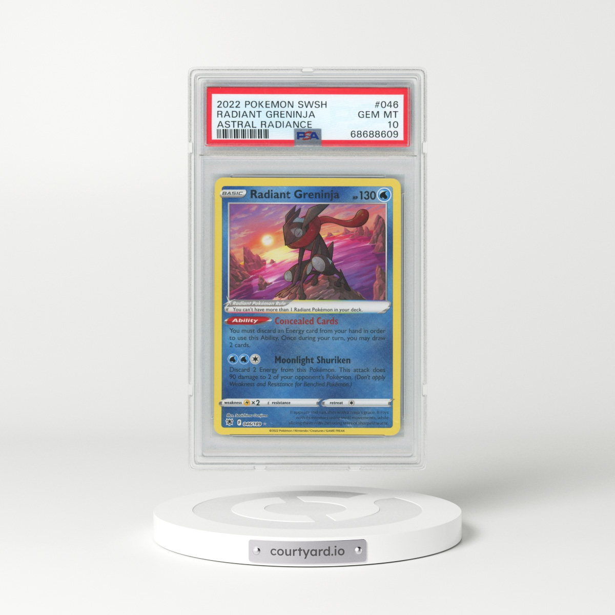 2022 Pokémon Sword & Shield Astral Radiance #046 Radiant Greninja - Holo (PSA 10 GEM MINT)