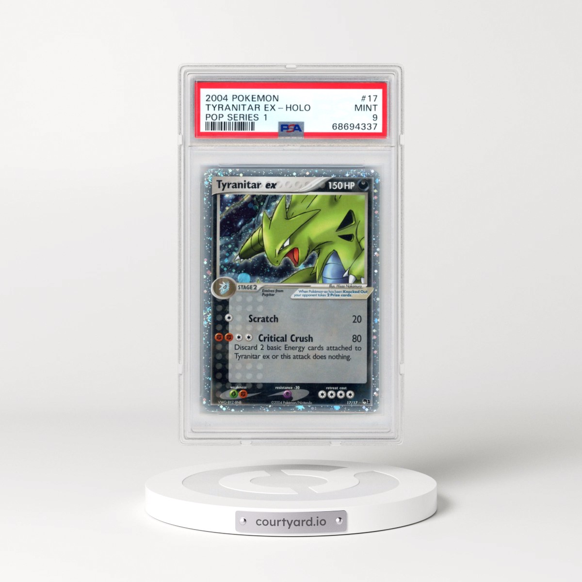 2004 Pokémon Pop Series 1 #17 Tyranitar EX - Holo Holo (PSA 9 MINT)