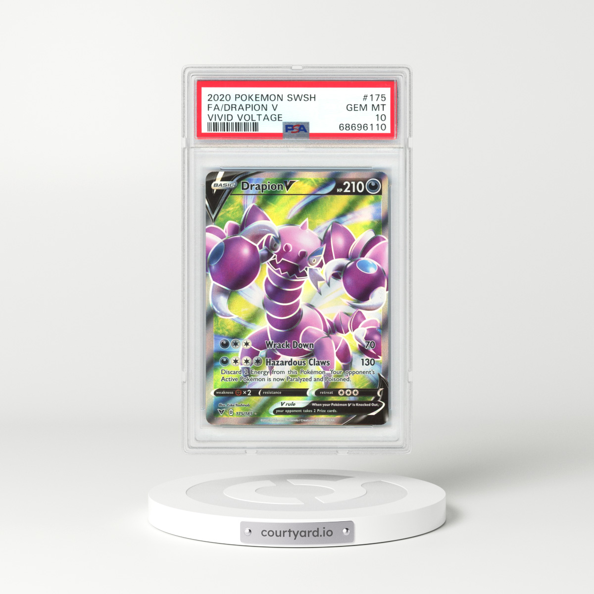 2020 Vivid Voltage #175 Drapion V - Full Art Holo (PSA 10 GEM MINT)