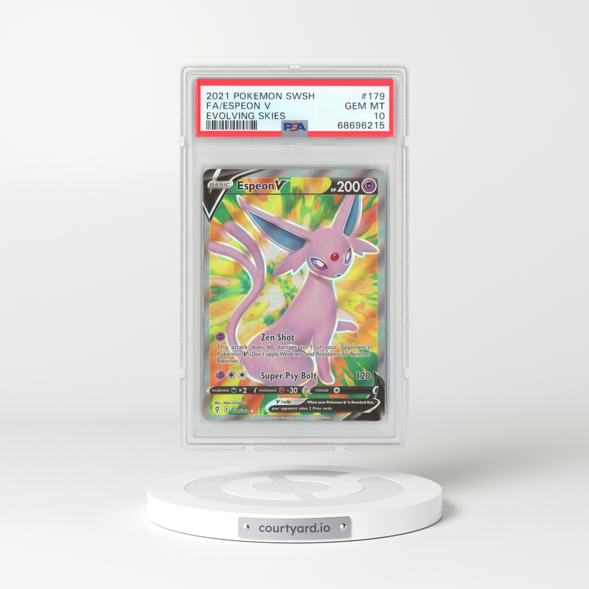 2021 Evolving Skies #179 Espeon V - Holo (PSA 10 GEM MINT)