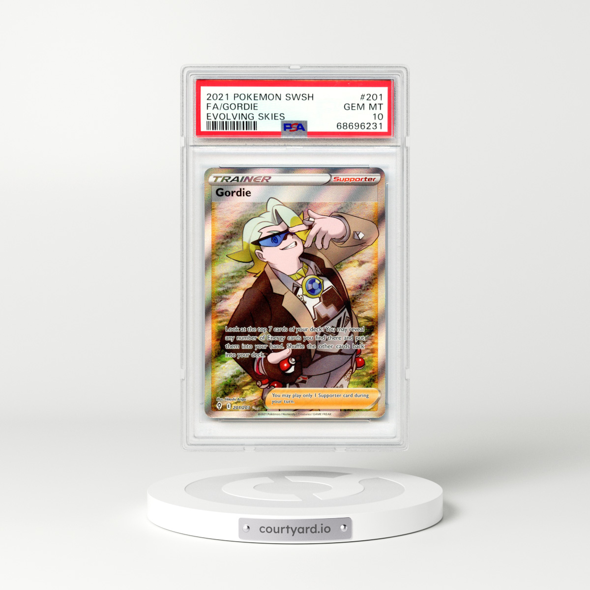 2021 Evolving Skies #201 Gordie - Holo (PSA 10 GEM MINT)
