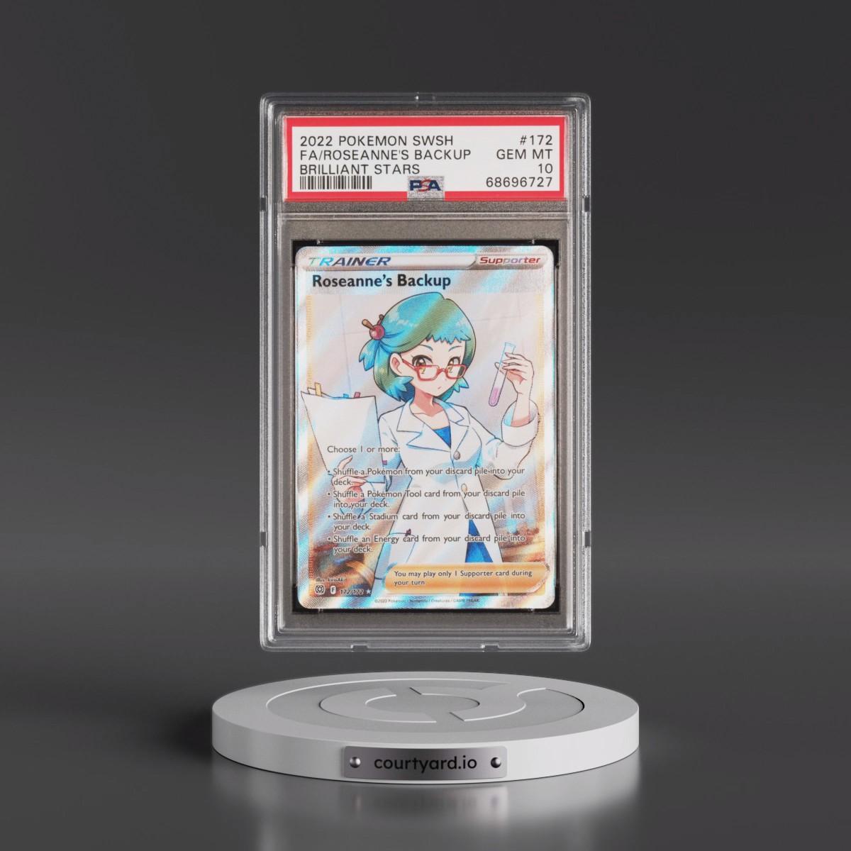 2022 Pokémon Sword & Shield Brilliant Stars #172 Roseanne's Backup - Full Art (PSA 10 GEM MINT)