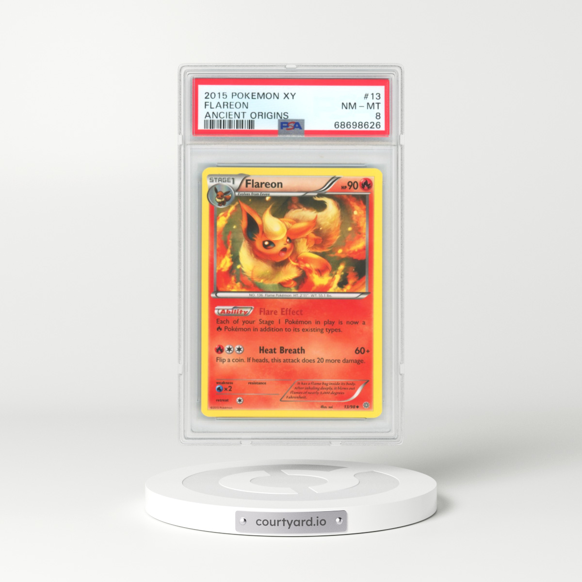 2015 Ancient Origins #13 Flareon (PSA 8 NM-MT)