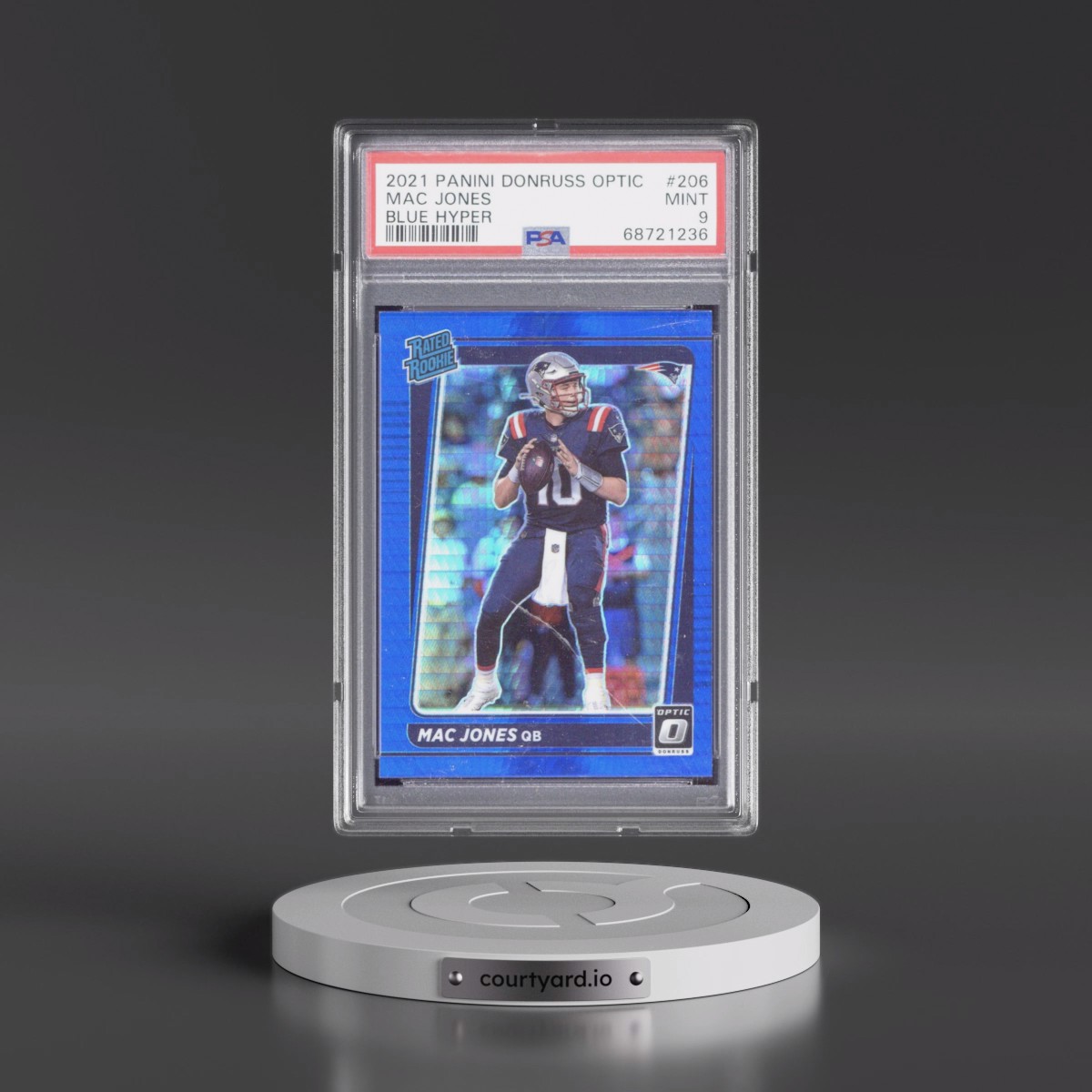 2021 Panini Donruss Optic Mac Jones - Blue Hyper #206 PSA 9