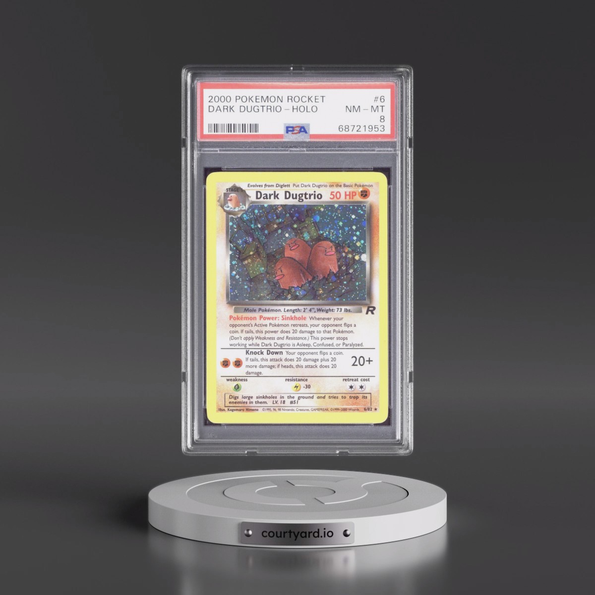 2000 Pokémon Rocket #6 Dark Dugtrio - Holo (PSA 8 NM-MT)