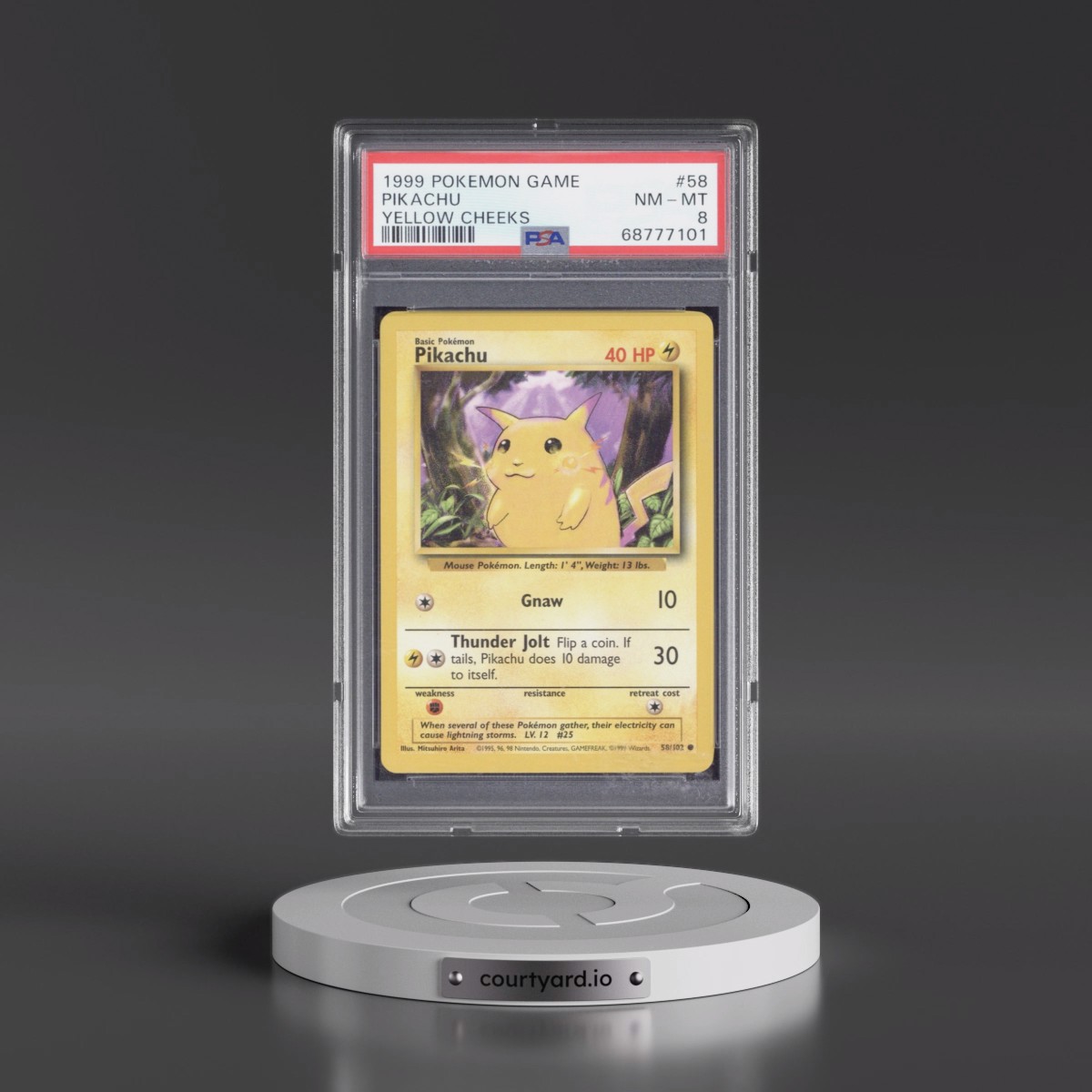 1999 Pokémon Game #58 Pikachu - Yellow Cheeks (PSA 8 NM-MT)