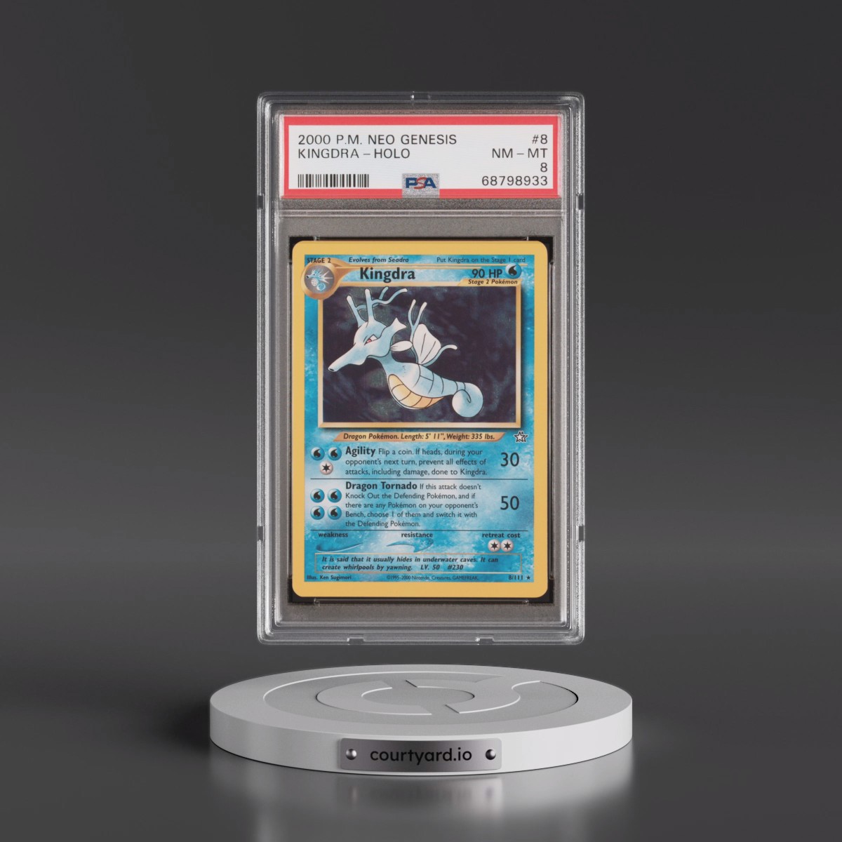 2000 Pokémon Neo Genesis #8 Kingdra - Holo (PSA 8 NM-MT)