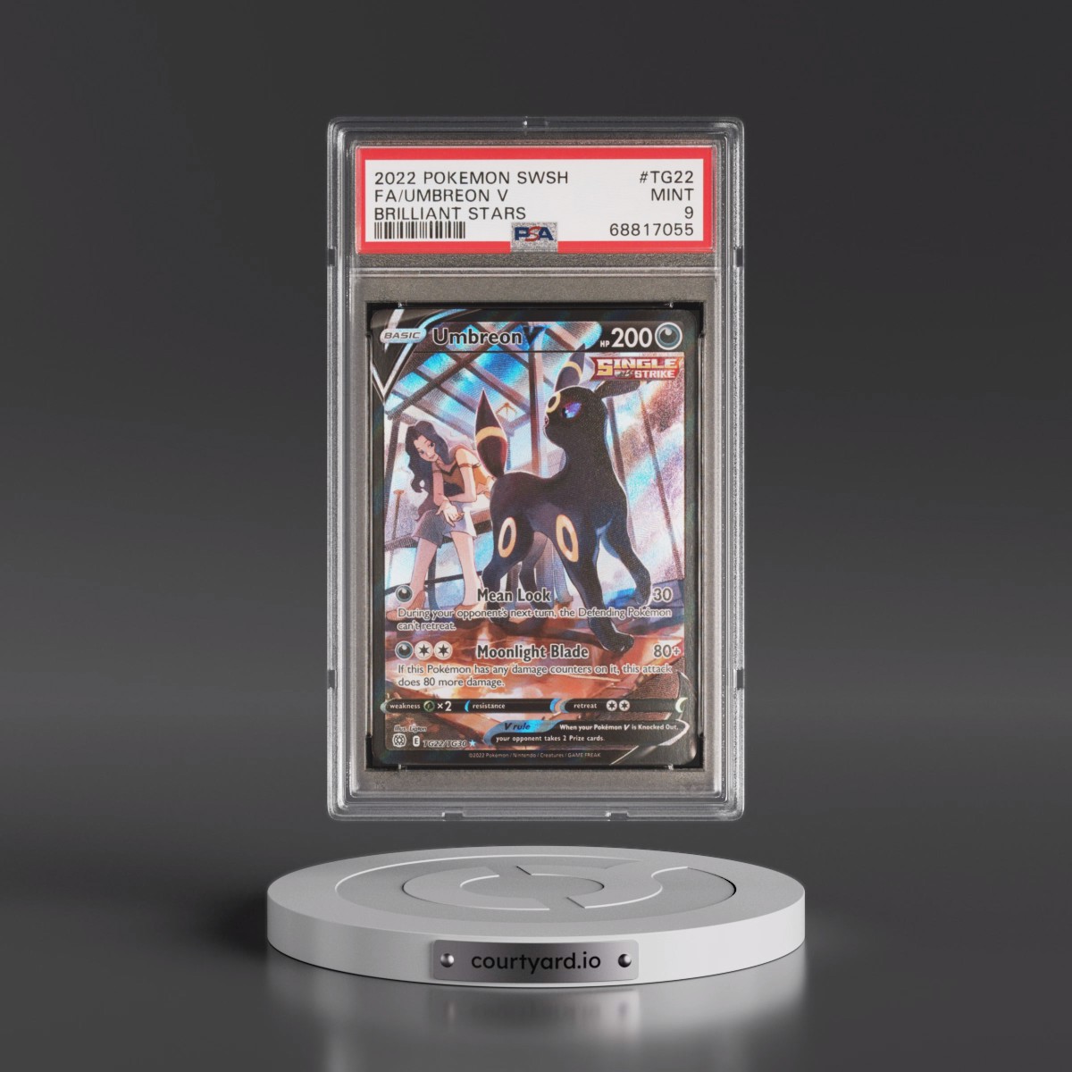 2022 Pokémon Sword & Shield Brilliant Stars #TG22 Umbreon V - Holo Full Art (PSA 9 MINT)