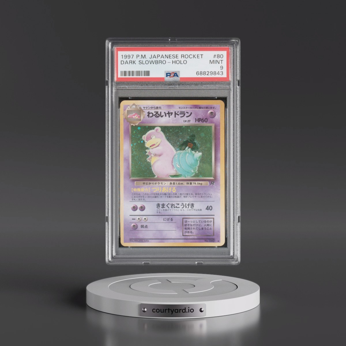 1997 Pokémon Rocket #80 Dark Slowbro - Holo (PSA 9 MINT)