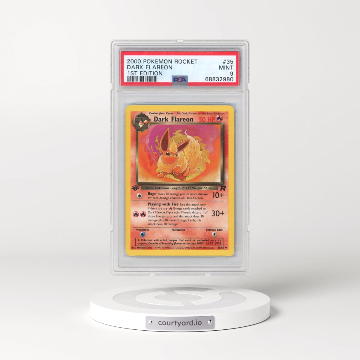 2000 Pokémon Rocket #35 Dark Flareon - 1st Edition (PSA 9 MINT)