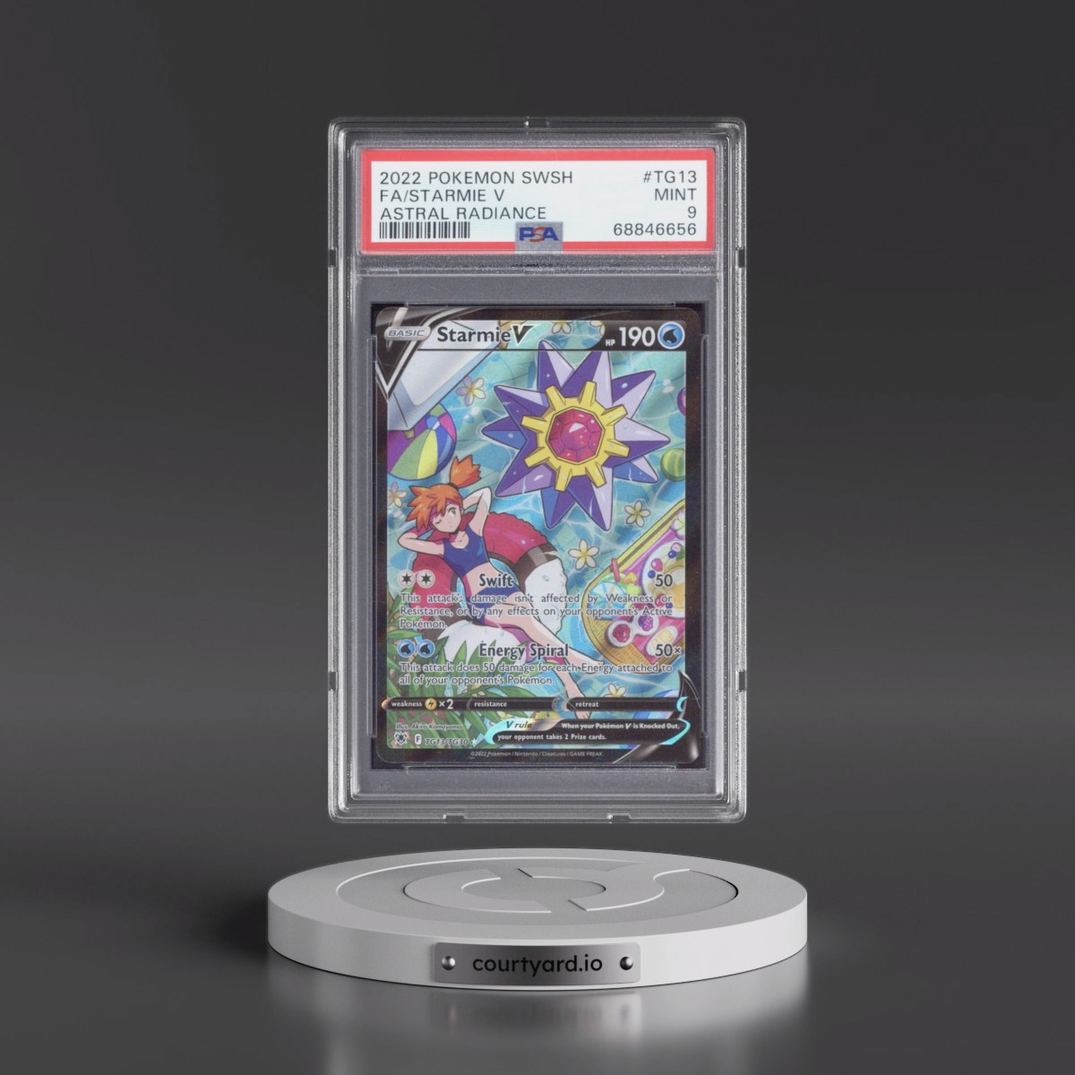 2022 Pokémon Sword & Shield Astral Radiance #TG13 Starmie V - Holo Full Art (PSA 9 MINT)