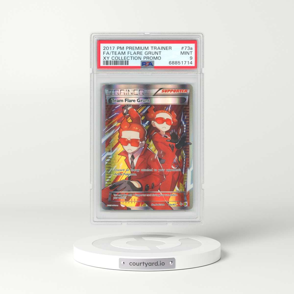 2017 Pokémon Premium Trainer XY Collection Promo #73a Team Flare Grunt - Full Art (PSA 9 MINT)