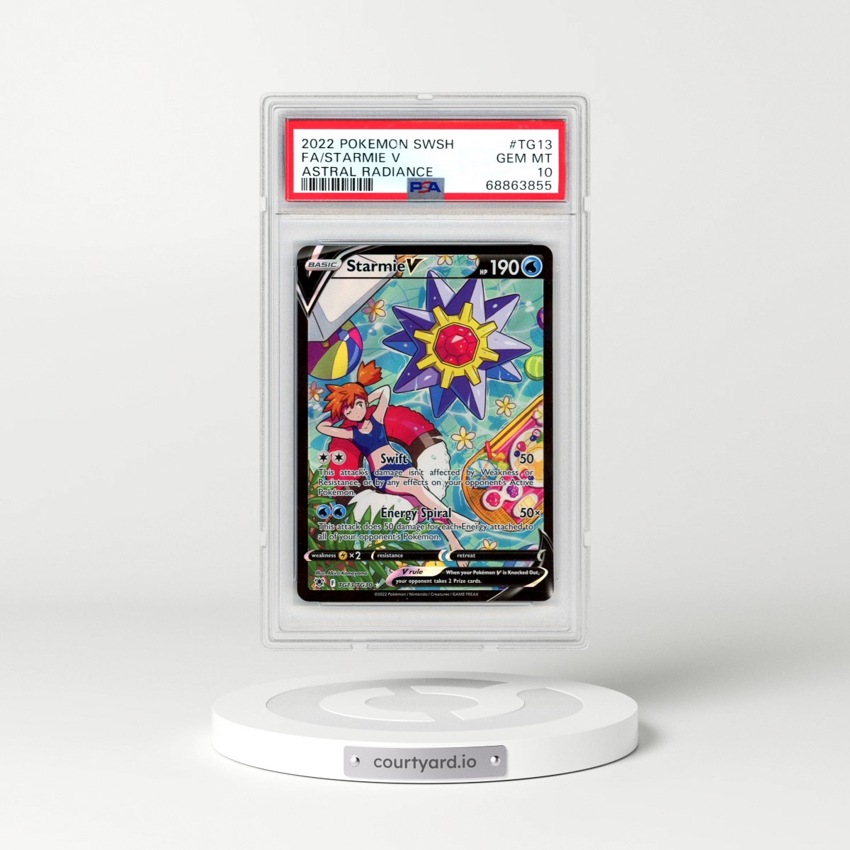 2022 Pokémon Sword & Shield Astral Radiance #TG13 Starmie V - Holo Full Art (PSA 10 GEM MINT)