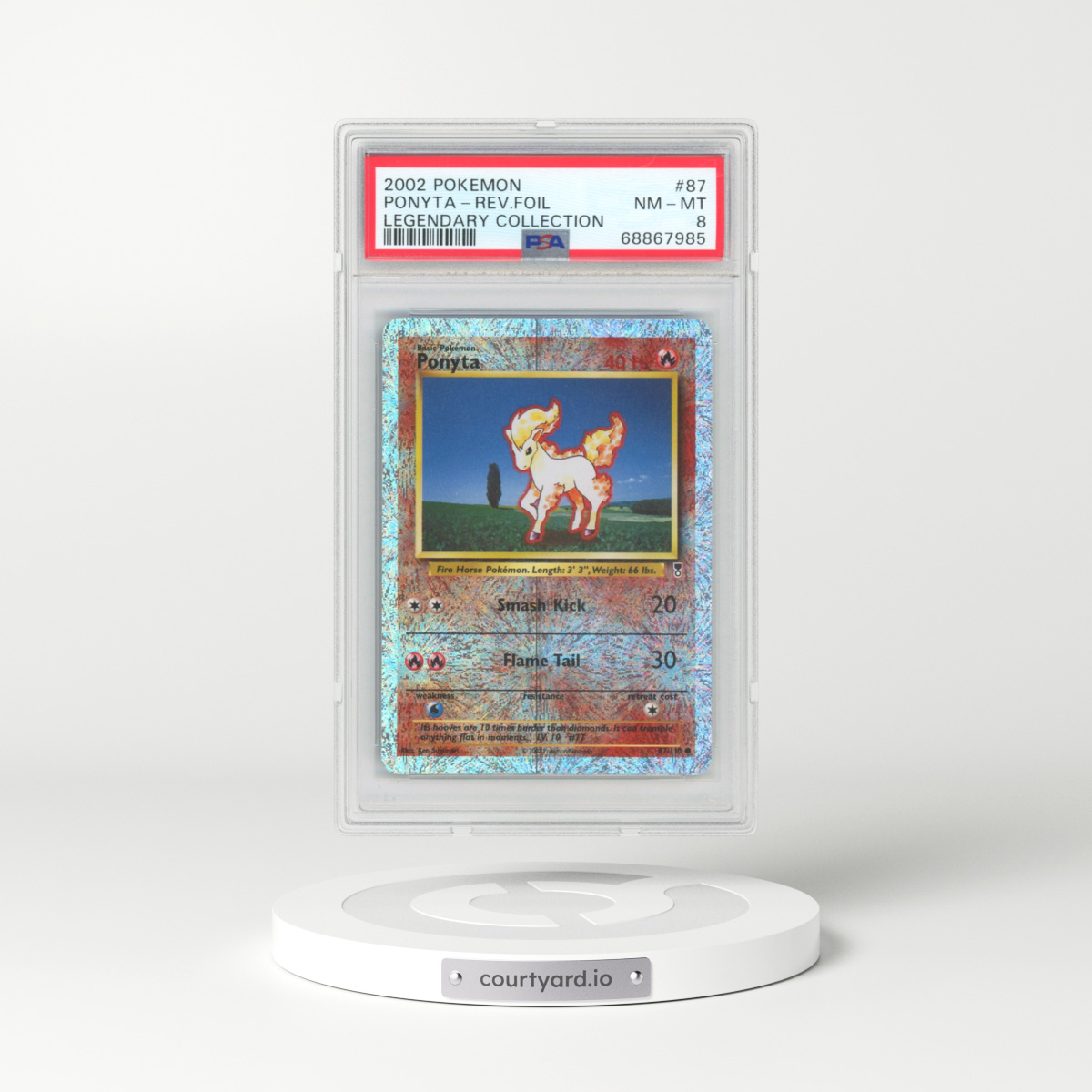 2002 Pokémon Legendary Collection #87 Ponyta - Reverse Foil (PSA 8 NM-MT)