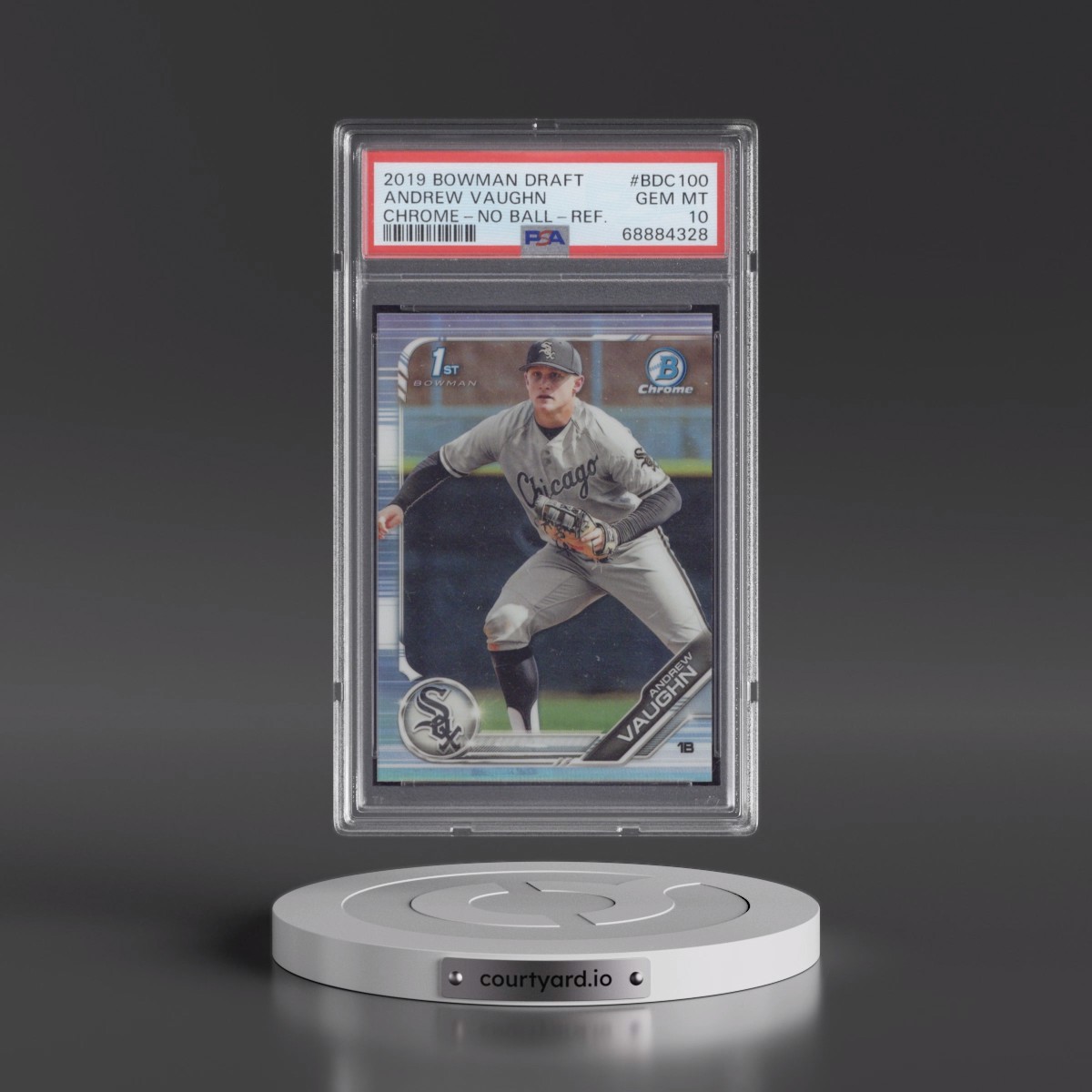 2019 Bowman Draft #BDC100 Andrew Vaughn - Chrome-No Ball-Refractor (PSA 10 GEM MINT)