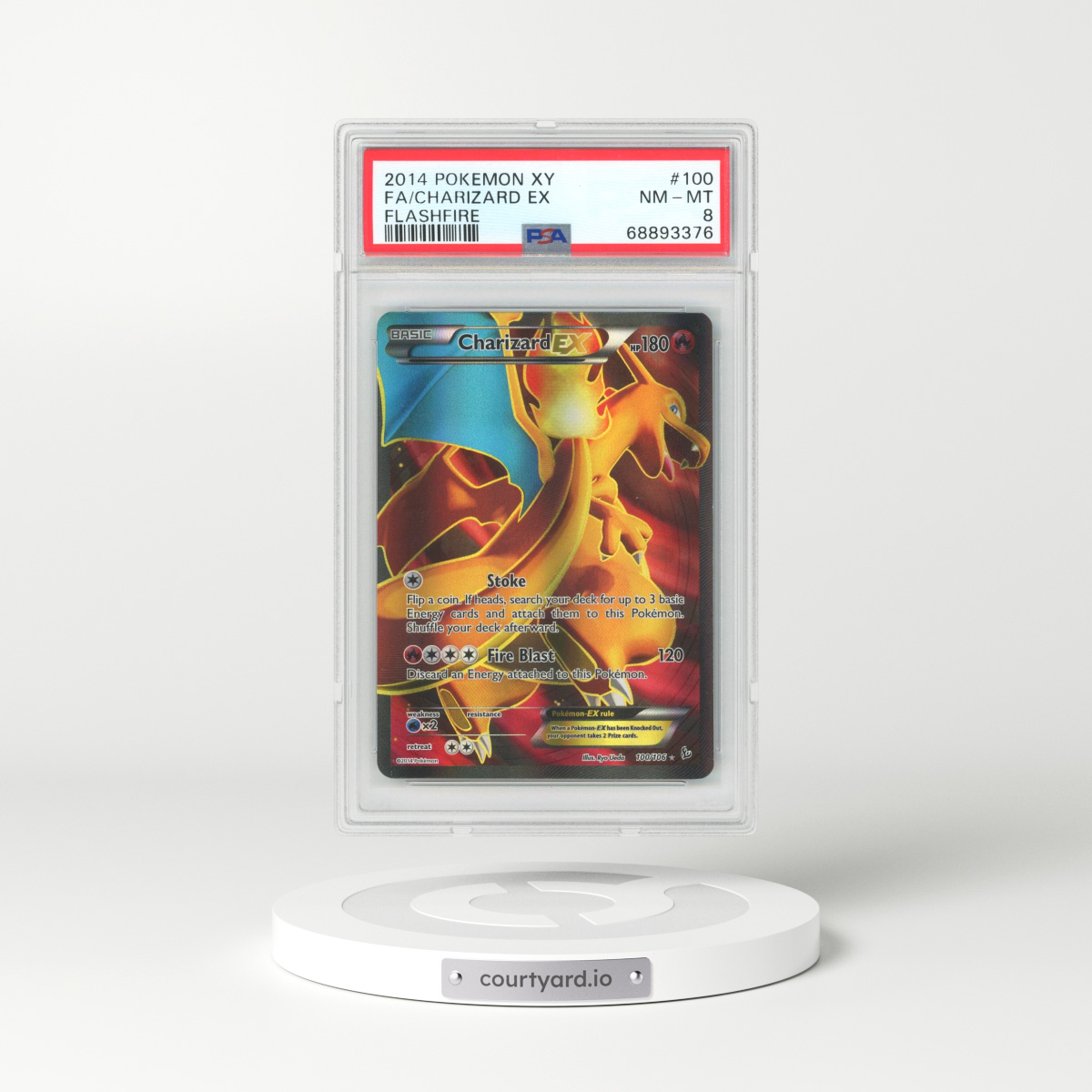 2014 XY Flashfire #100 Charizard EX - Full Art Holo (PSA 8 NM-MT)
