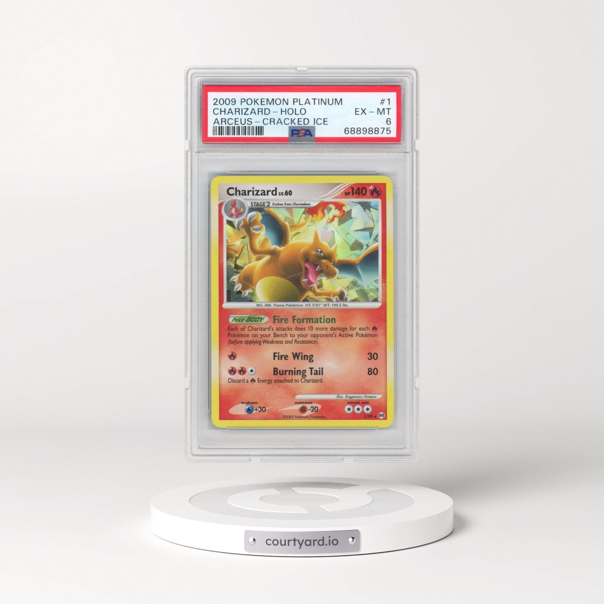 2009 Pokémon Platinum Arceus #1 Charizard - Holo Cracked Ice (PSA 6 EX-MT)