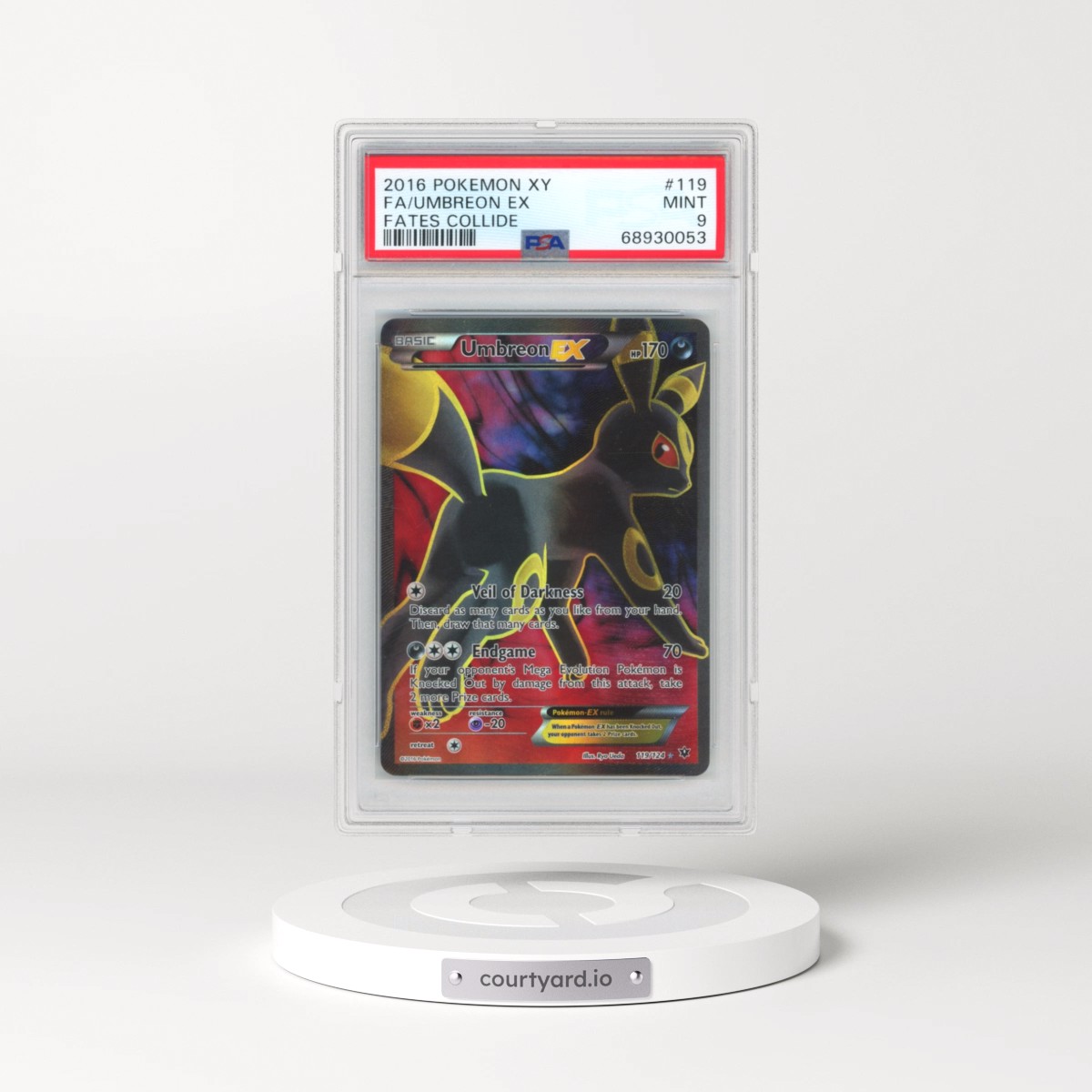 2016 Pokémon XY Fates Collide #119 Umbreon EX - Holo Full Art (PSA 9 MINT)