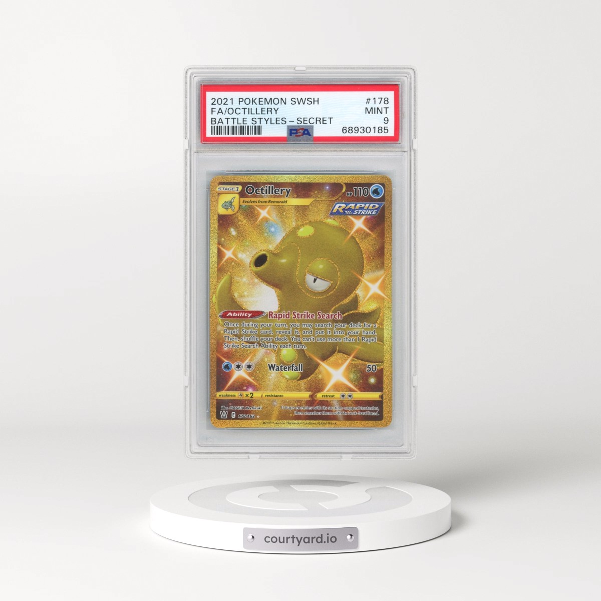 2021 Pokémon Sword & Shield Battle Styles #178 Octillery - Full Art Secret (PSA 9 MINT)