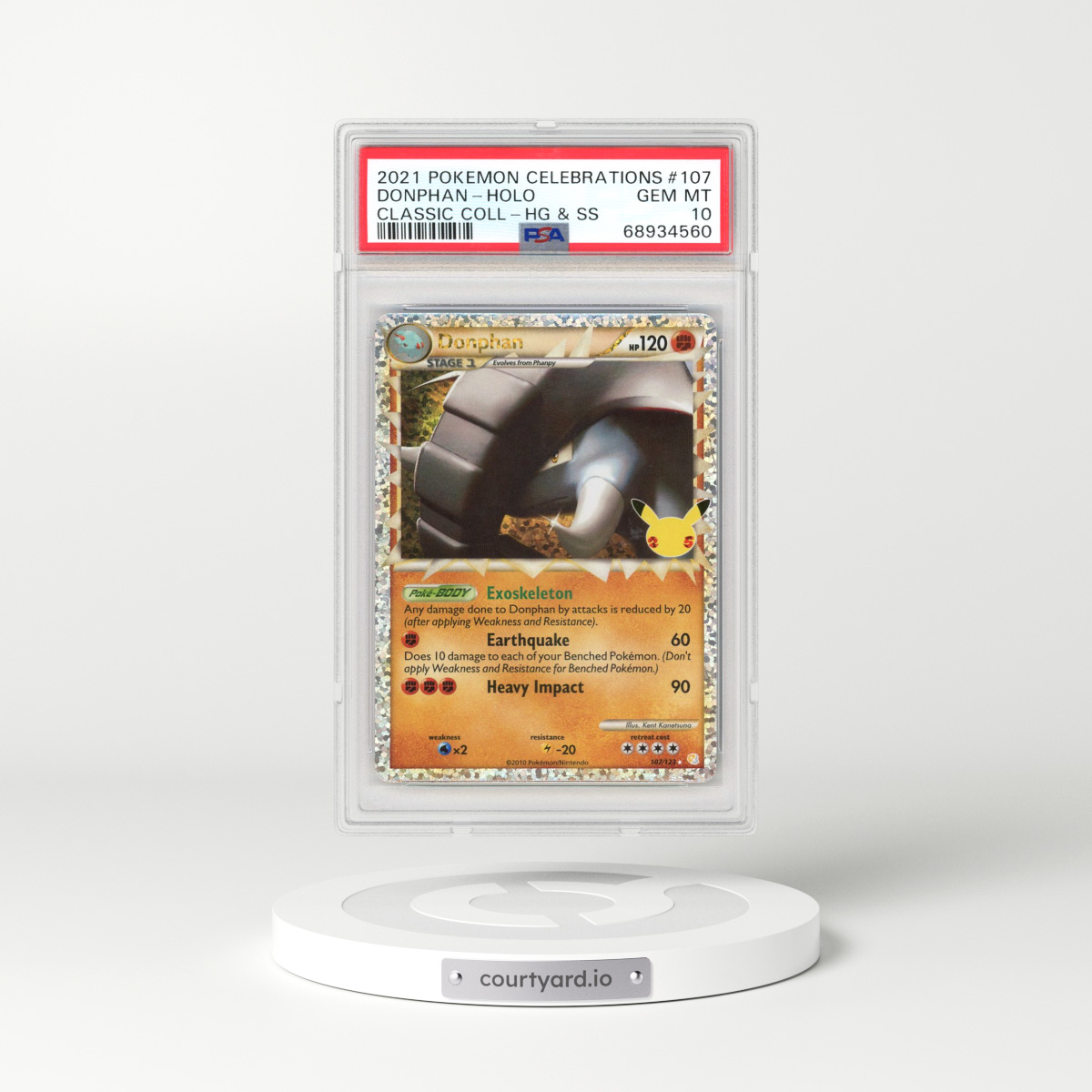 2021 Celebrations - Classic Collection #107 Donphan (PSA 10 GEM MINT)