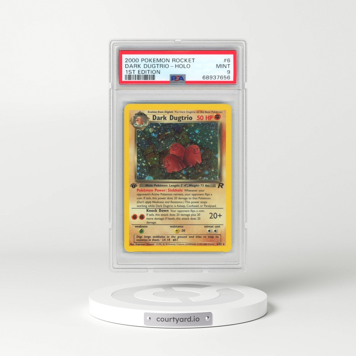 2000 Pokémon Rocket #6 Dark Dugtrio - 1st Edition Holo (PSA 9 MINT)