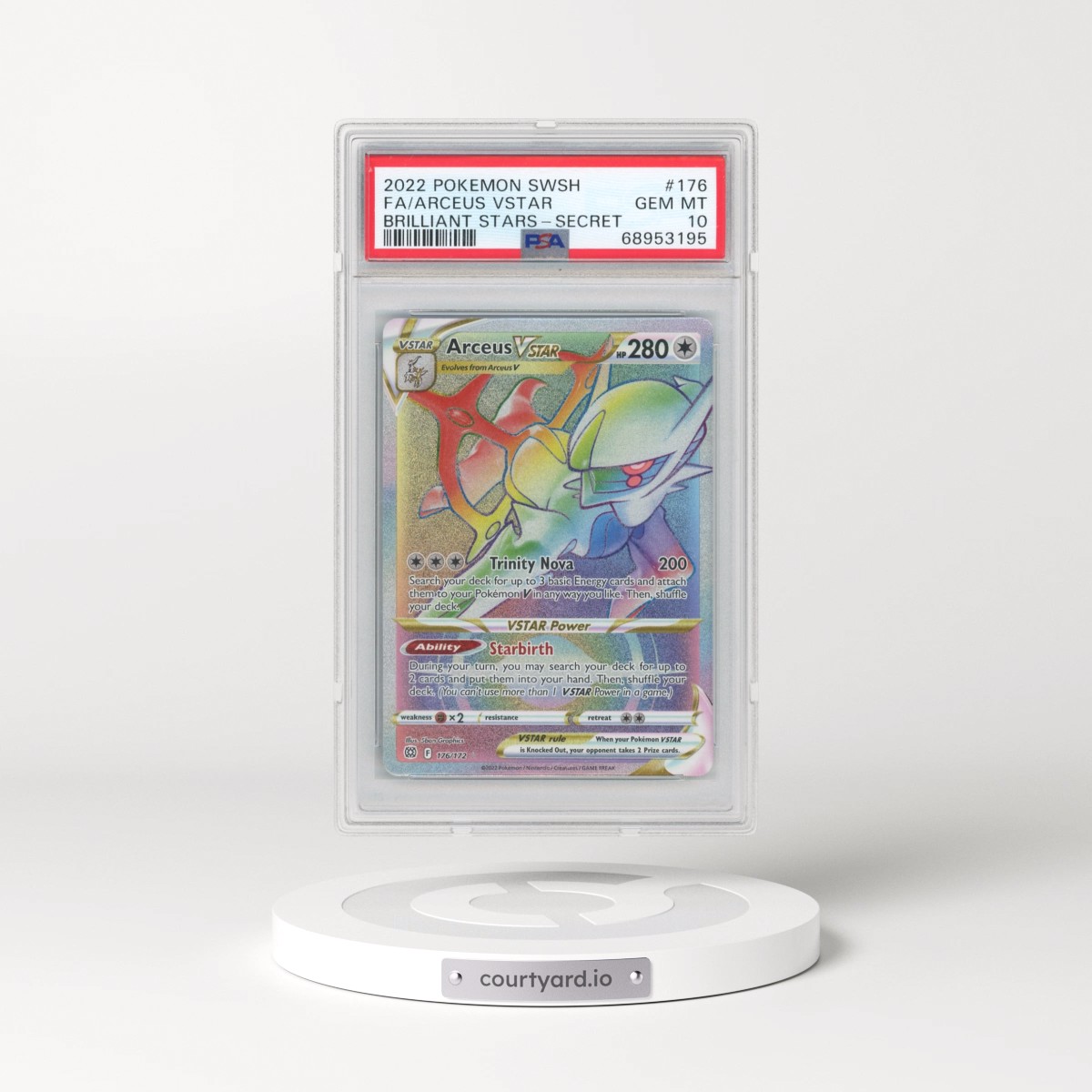 2022 Pokémon Sword & Shield Brilliant Stars #176 Arceus Vstar - Full Art Secret (PSA 10 GEM MINT)