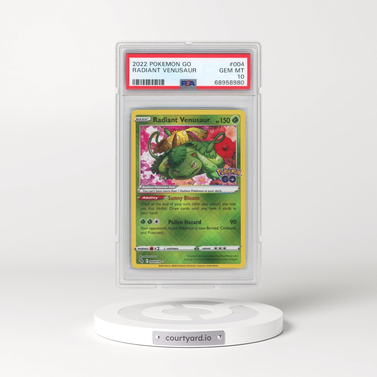 2022 Pokémon Go #004 Radiant Venusaur - Holo (PSA 10 GEM MINT)