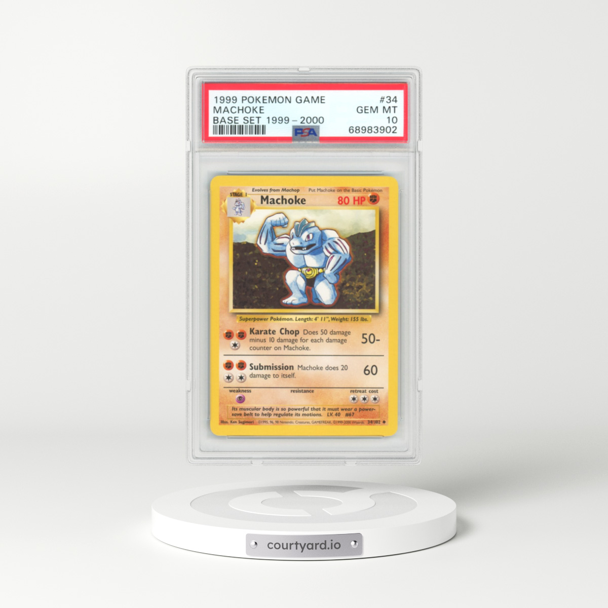 1999 Base Set #34 Machoke (PSA 10 GEM MINT)