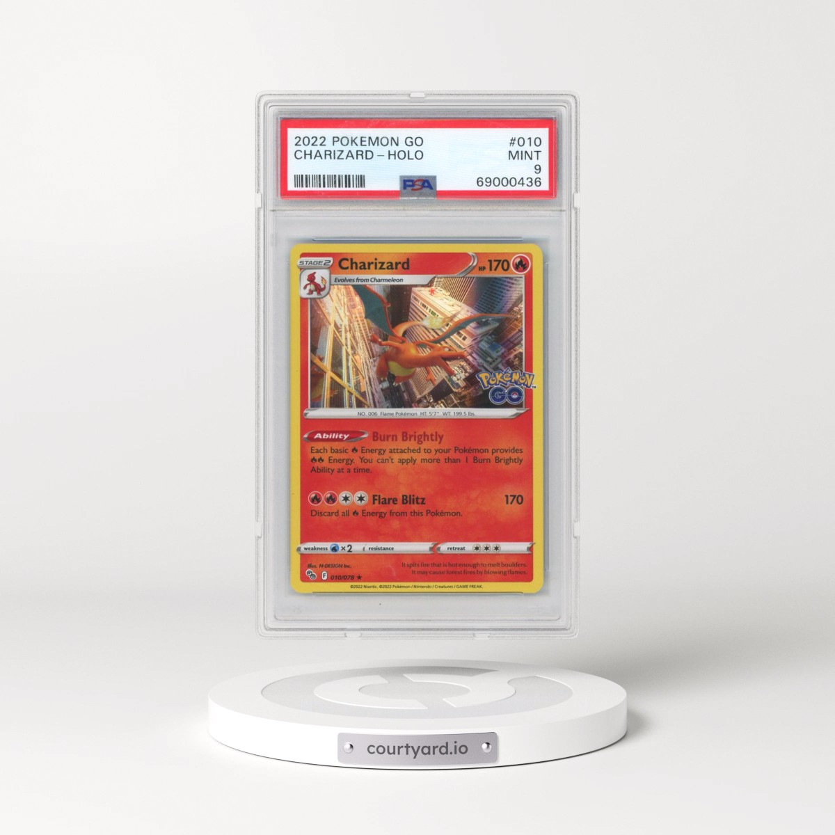 2022 Pokémon Go #010 Charizard - Holo (PSA 9 MINT)