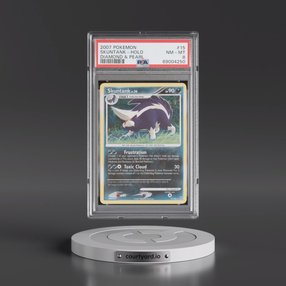 2007 Pokémon Diamond & Pearl #15 Skuntank - Holo (PSA 8 NM-MT)