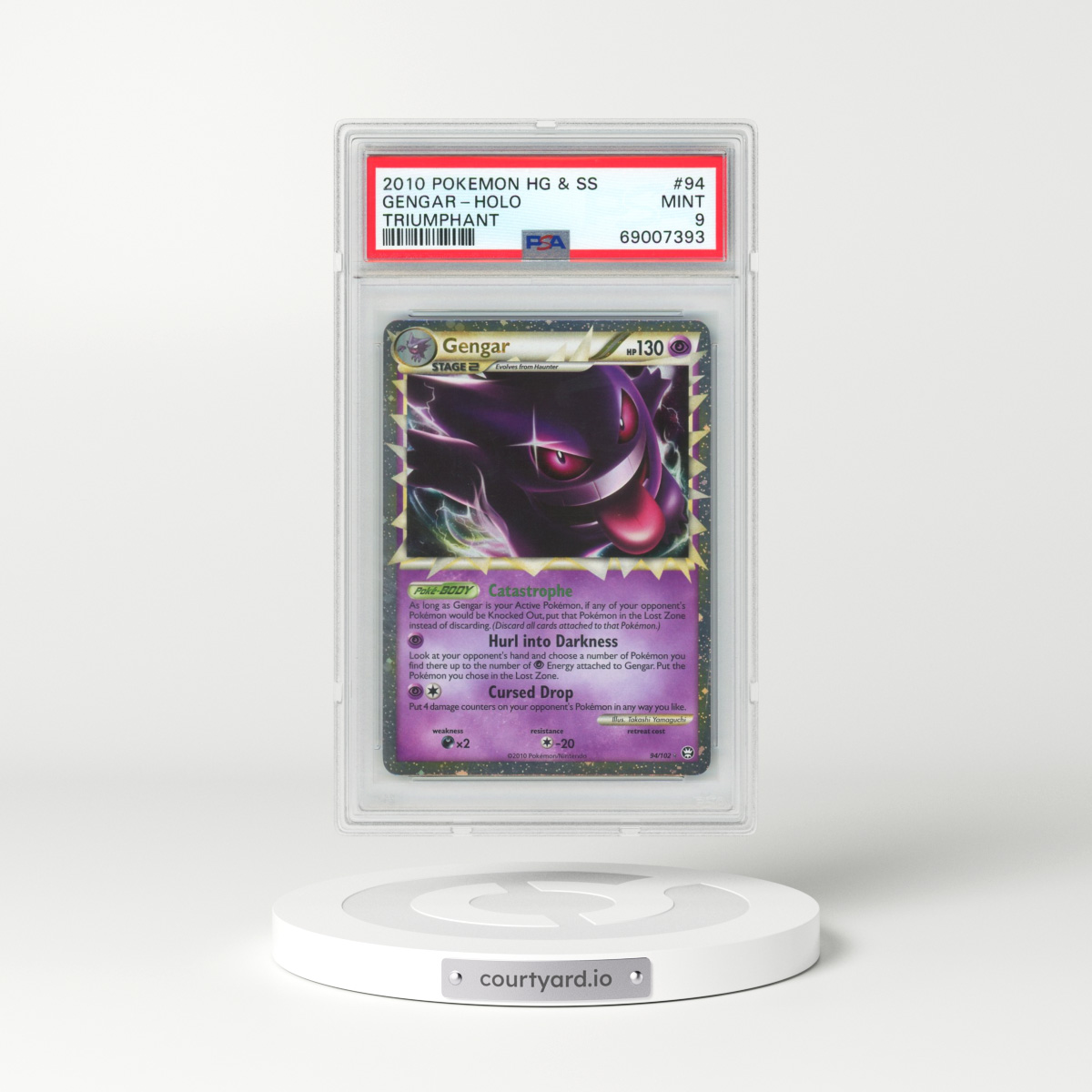 2010 Pokémon Heartgold & Soulsilver Triumphant #94 Gengar - Holo (PSA 9 MINT)