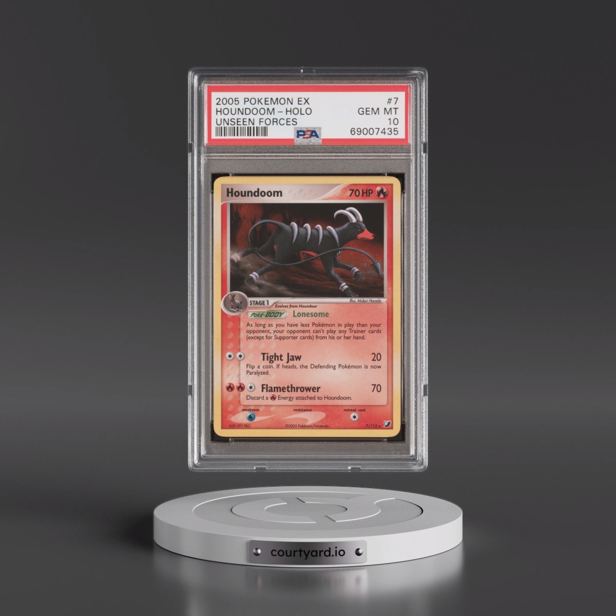2005 Pokémon EX Unseen Forces #7 Houndoom - Holo (PSA 10 GEM MINT)