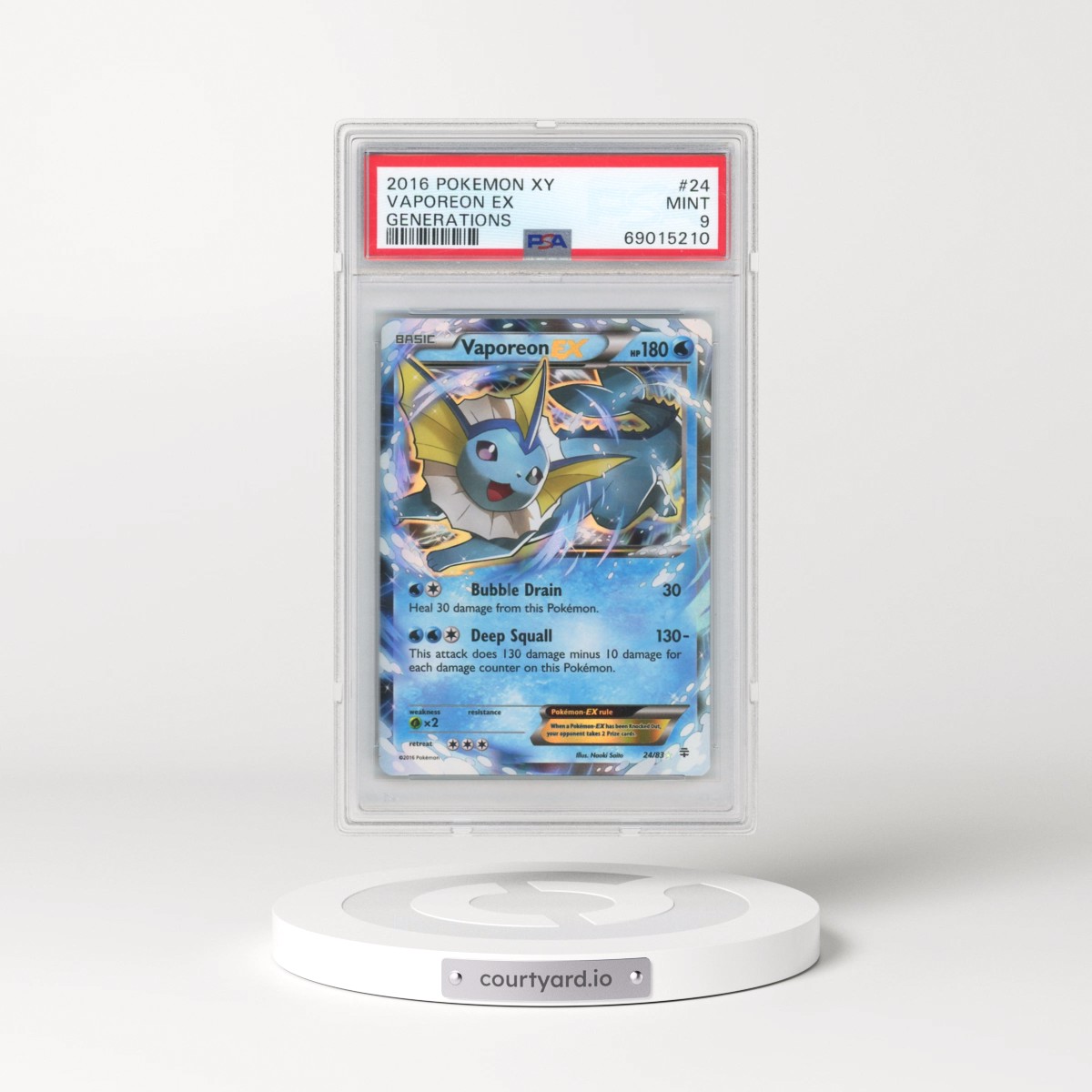 2016 Pokémon XY Generations #24 Vaporeon EX - Holo (PSA 9 MINT)