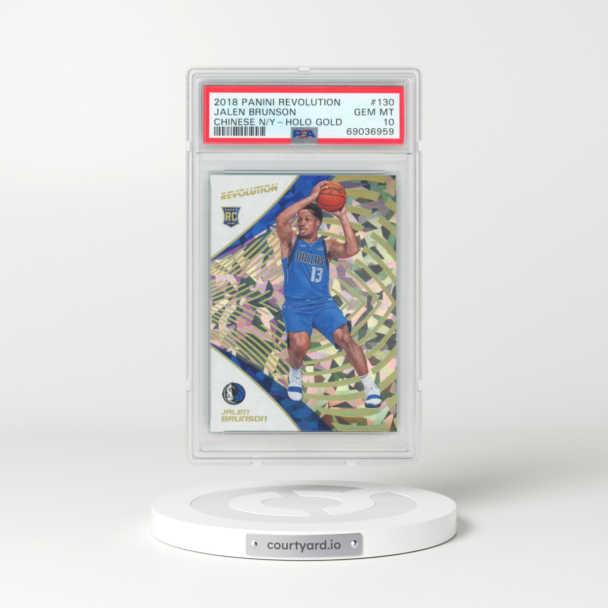 2018 Panini Revolution #130 Jalen Brunson - Chinese New Year-Holo Gold (PSA 10 GEM MINT)