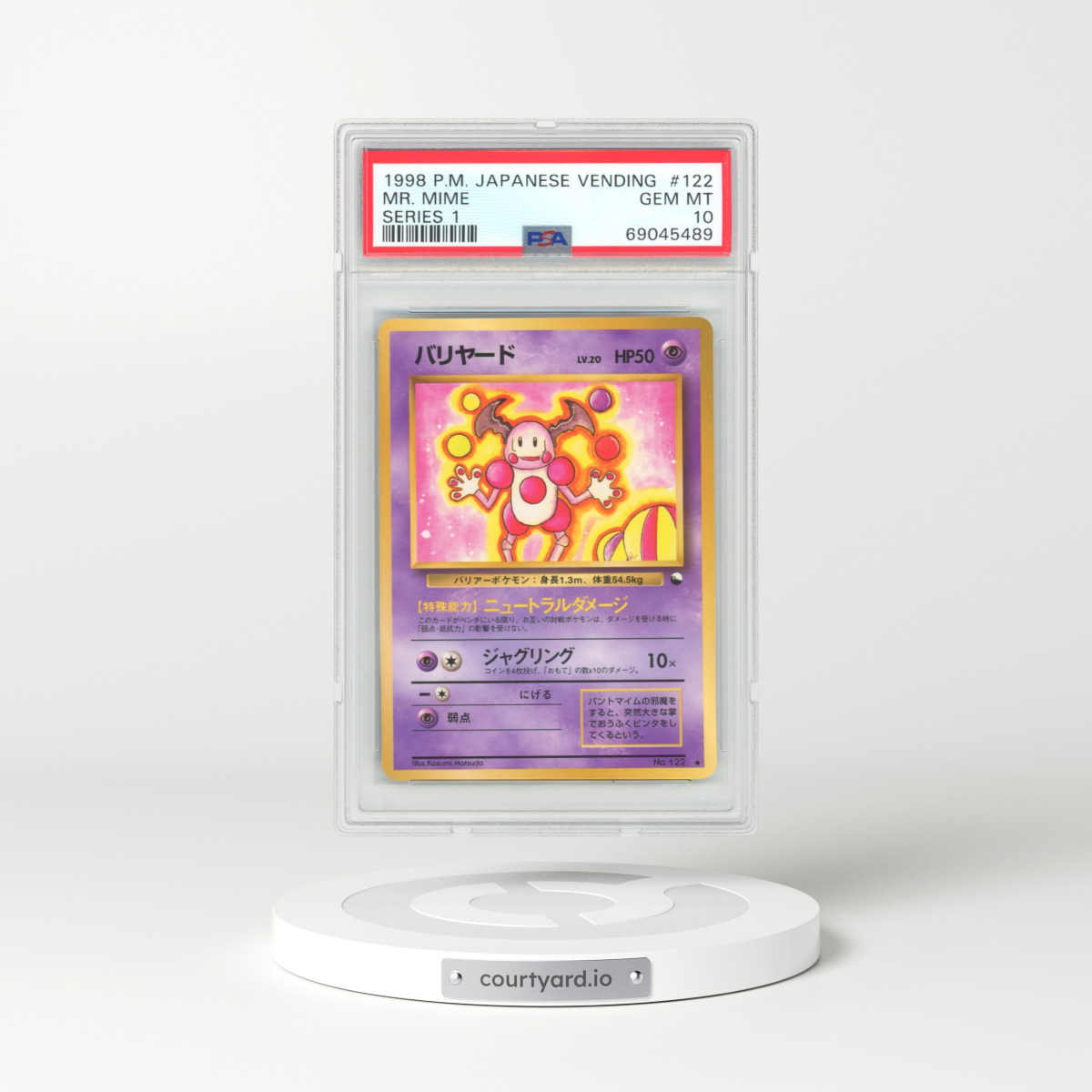 1998 Japanese Vending #122 Mr. Mime - Series 1 (PSA 10 GEM MINT)