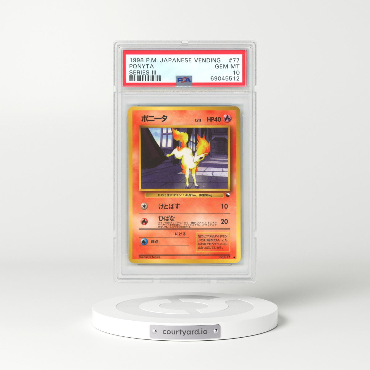 1998 Japanese Vending #77 Ponyta - Series III (PSA 10 GEM MINT)