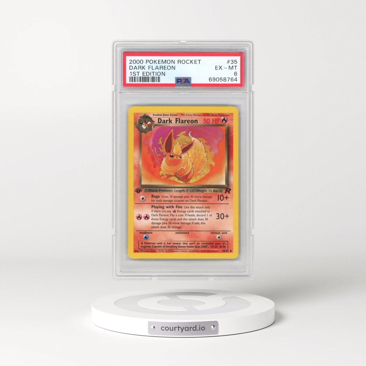 2000 Pokémon Rocket #35 Dark Flareon - 1st Edition (PSA 6 EX-MT)