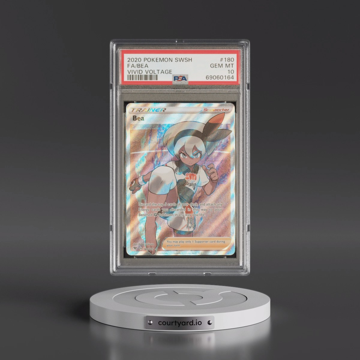 2020 Pokémon Sword & Shield Vivid Voltage #180 Bea - Full Art (PSA 10 GEM MINT)