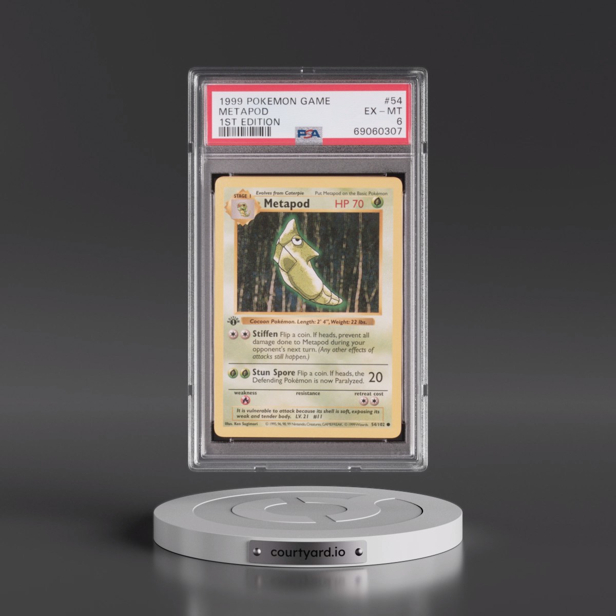 1999 Pokémon Game #54 Metapod - 1st Edition (PSA 6 EX-MT)