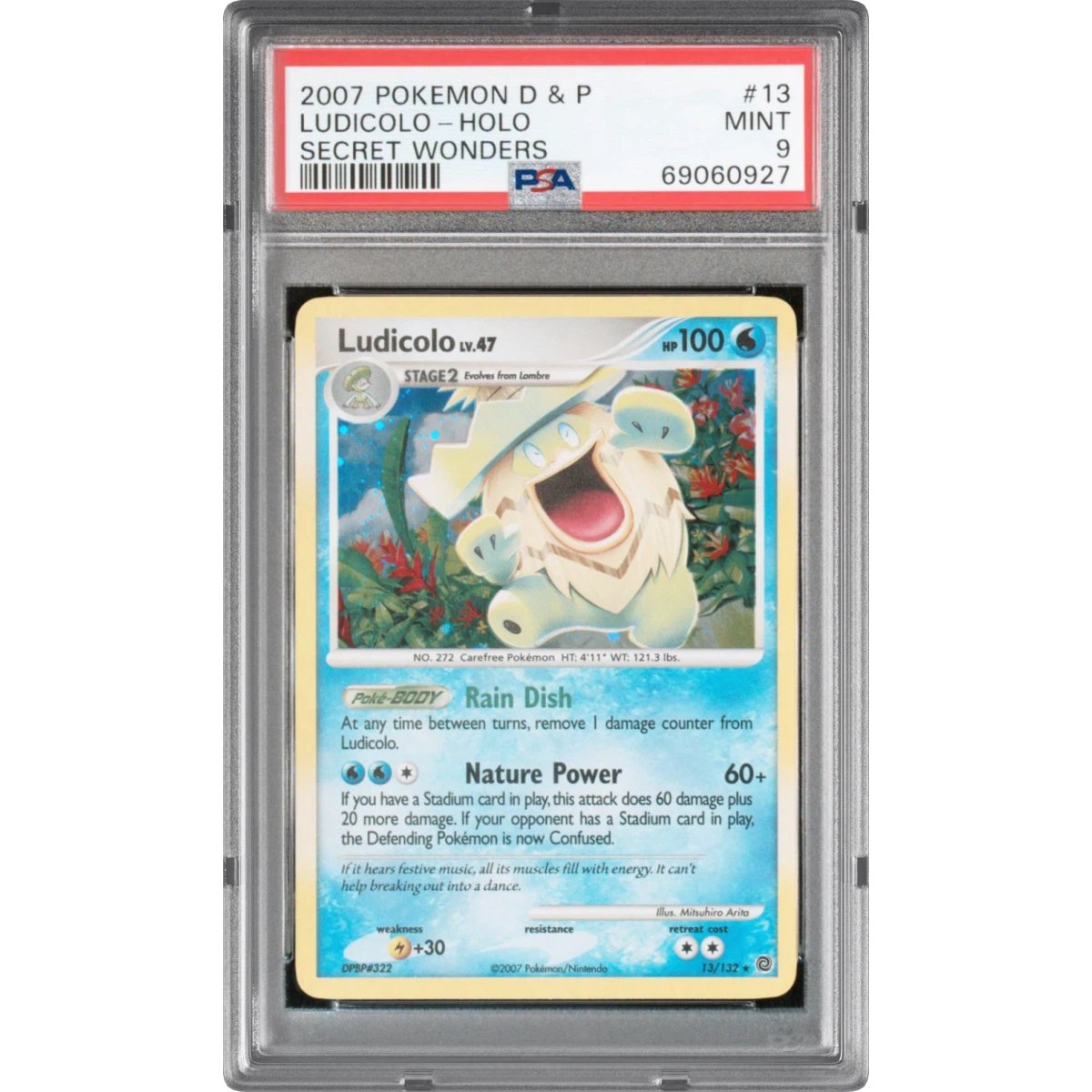 2007 Pokémon Diamond & Pearl Secret Wonders #13 Ludicolo - Holo (PSA 9 MINT)