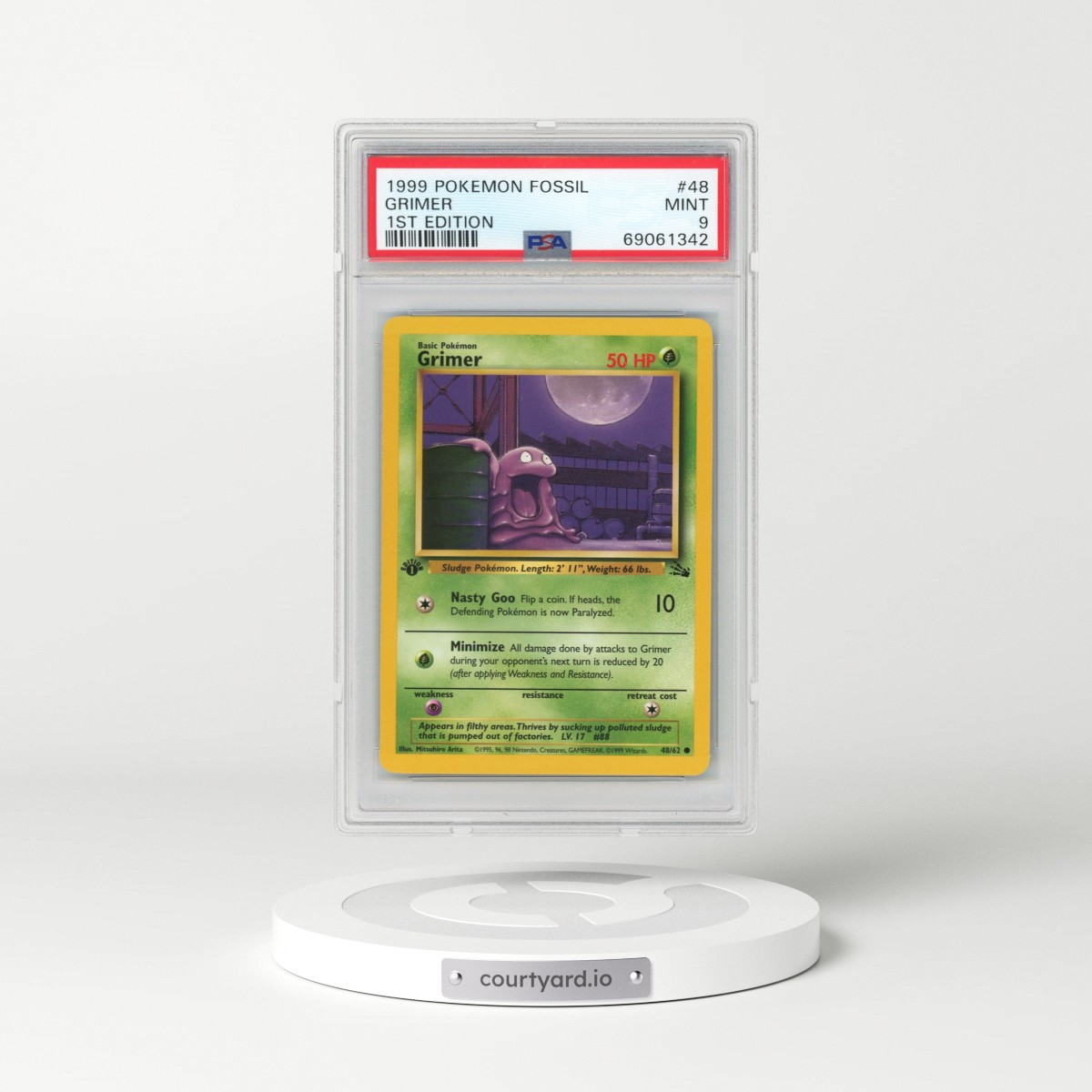 1999 Pokémon Fossil #48 Grimer - 1st Edition (PSA 9 MINT)